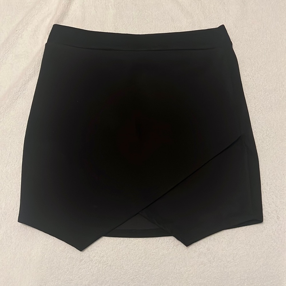Suede black bodycon skirt